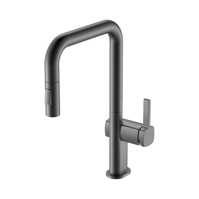 Gun Metal Lasted Design Single Hole Pull Down Black Kitchen Faucet