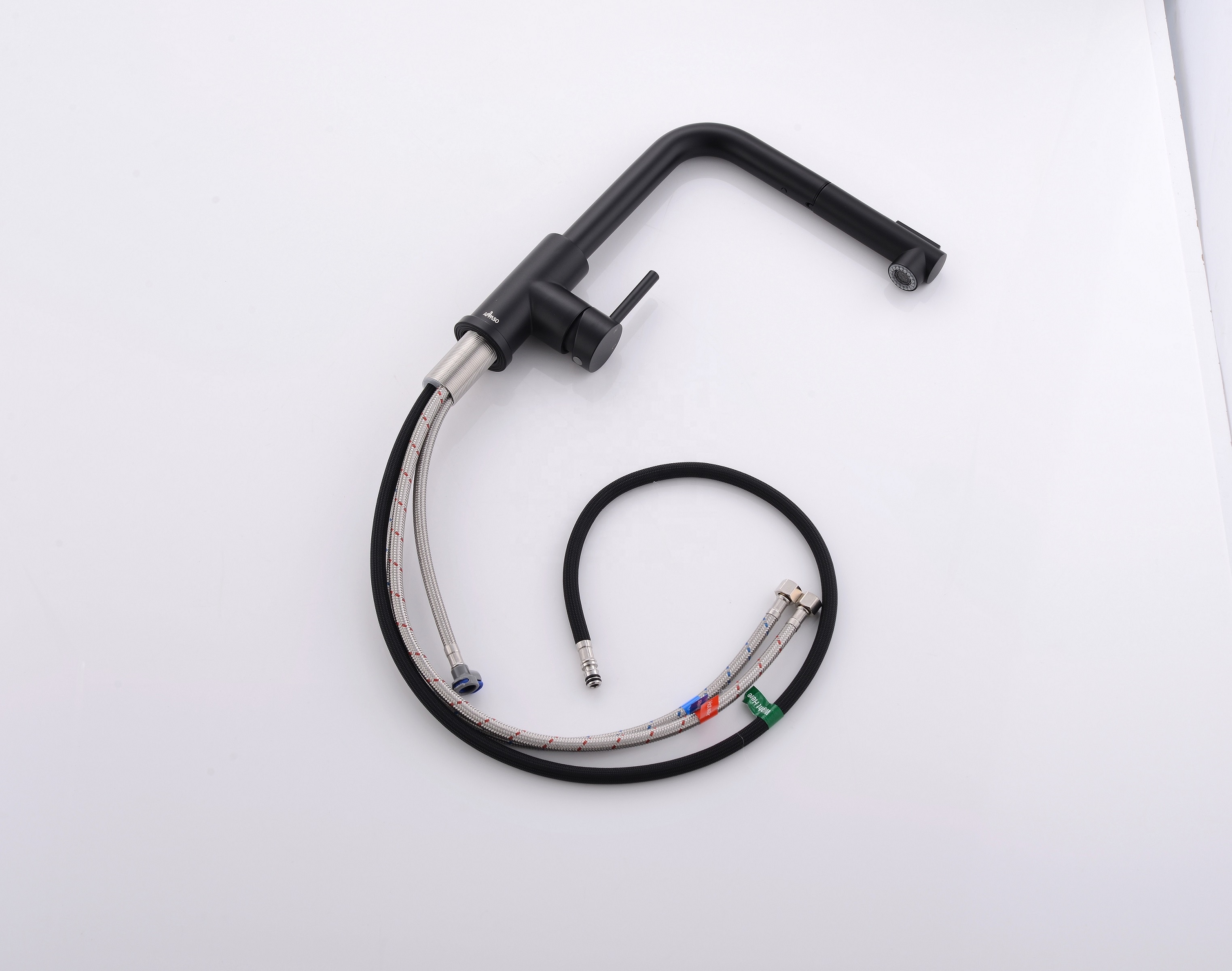 Grifo de acero inoxidable 304 caliente y frío, grifo negro, grifos de cocina, grifos mezcladores