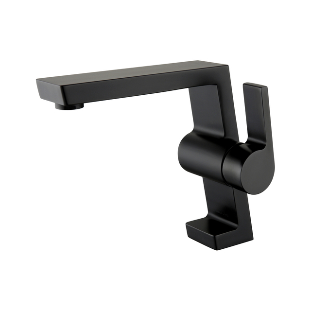 Grifo de baño negro mate monomando mezclador de lavabo de diseño único 