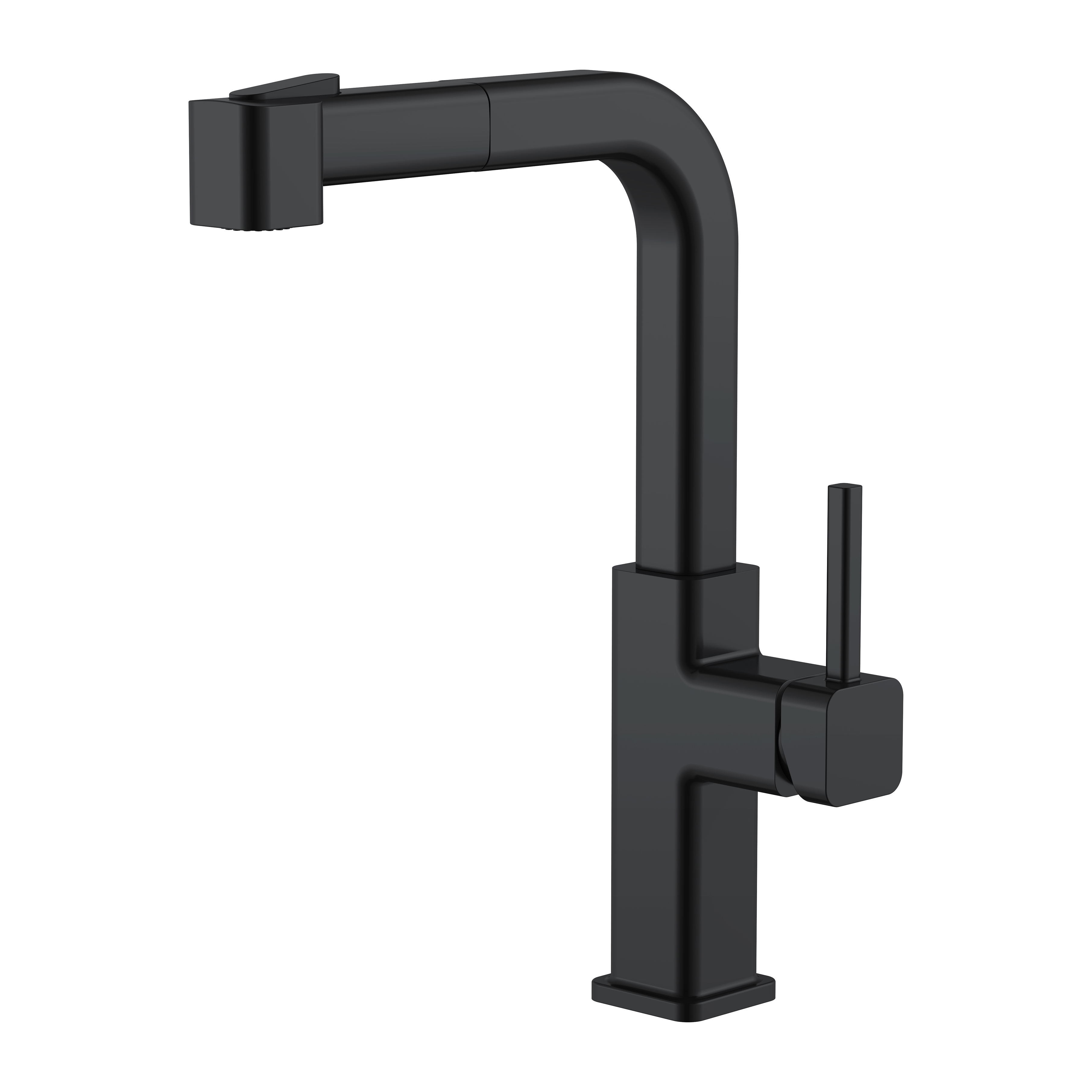 Último grifo de cocina cuadrado Grifos de cocina negros Grifo de cocina moderno extraíble