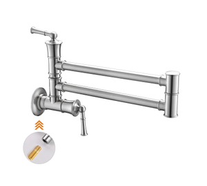 Grifo de cocina plegable Grifo de llenado de ollas clásico Grifo mezclador de fregadero de cocina Grifo montado en la pared