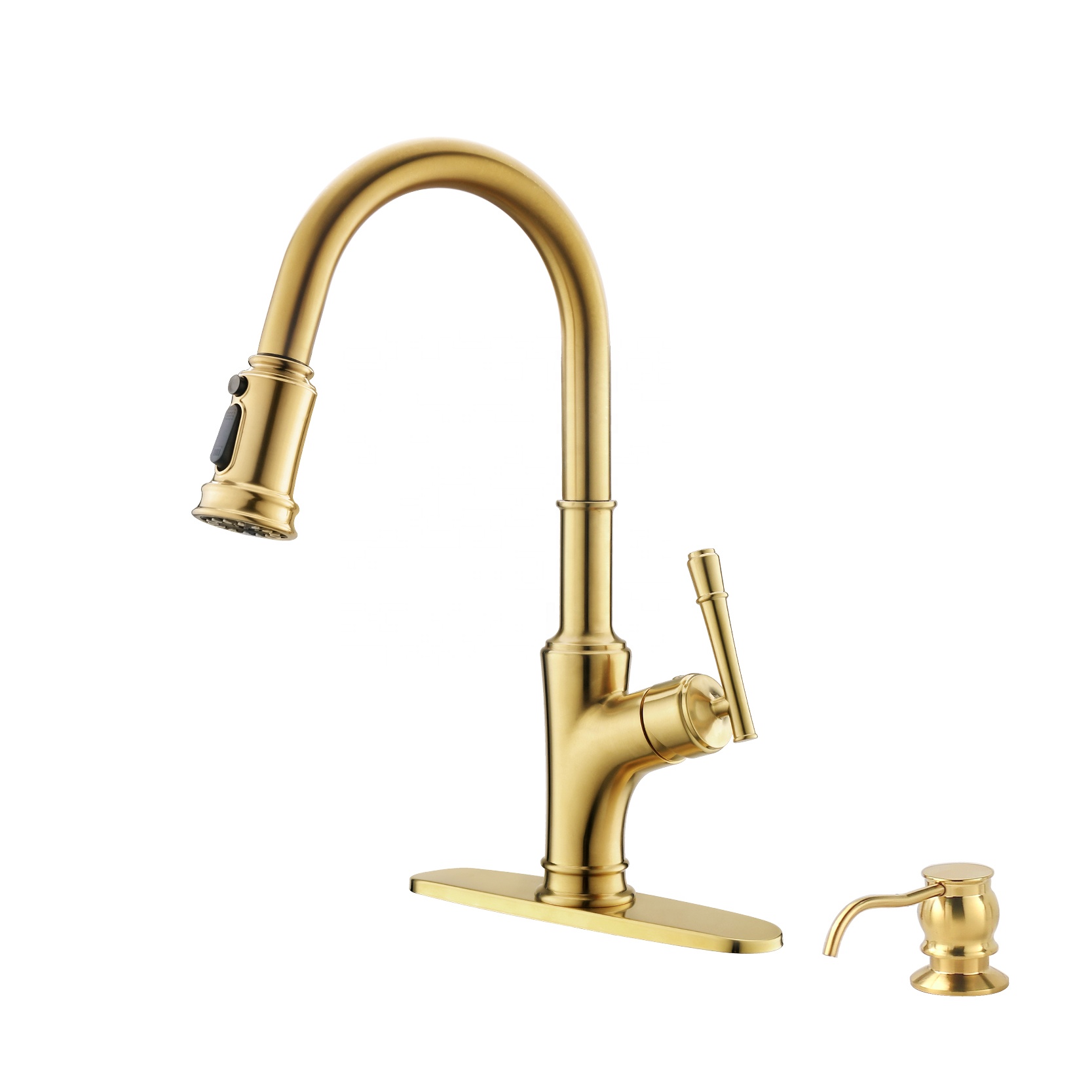 Gran venta de grifo de cocina dorado de acero inoxidable extraíble barato 2021
