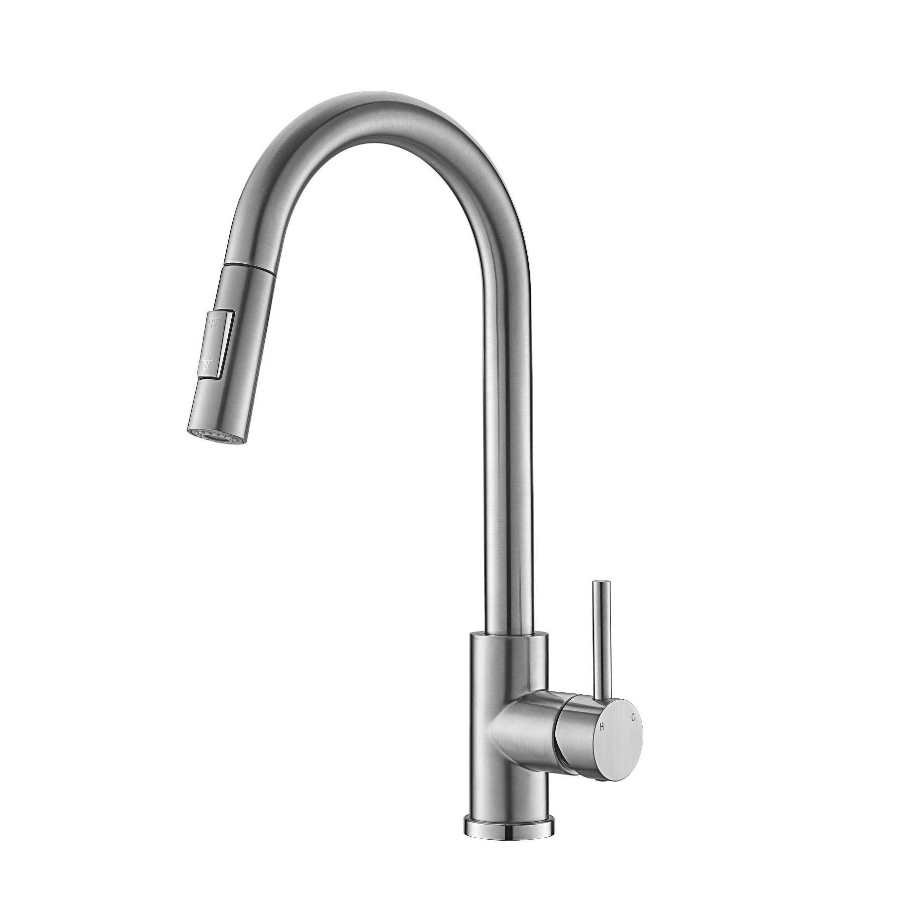 APS209-BN Grifo de cocina de 2 funciones Manija única Grifo de cocina extraíble de níquel cepillado de 360 ​​grados