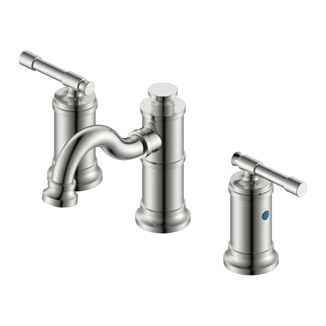Grifo de baño de 3 orificios Grifos de baño Níquel cepillado