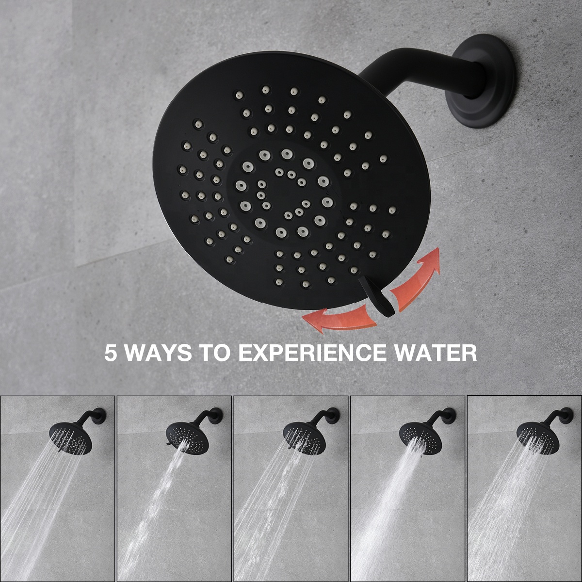 El mejor precio Hotsale Hotel Home Bath Shower Rain Faucet Set Black Bath Shower Faucet Set