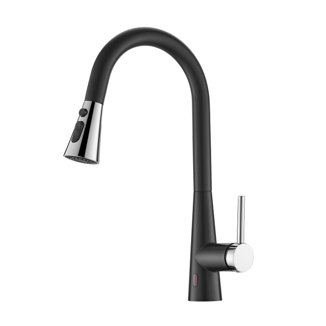 Grifo de cocina negro cromado Grifo de cocina sin contacto