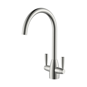 Grifo de cocina de dos manijas de estilo británico Grifo de cocina de níquel