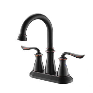 Grifo de baño de bronce aceitado Grifo de lavabo de baño de 2 manijas