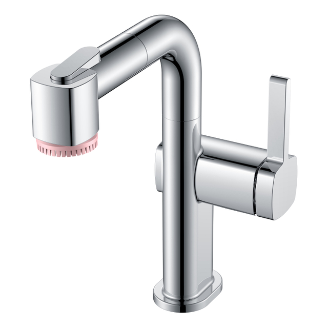 Grifo de baño de un solo orificio ajustable con cepillo de belleza