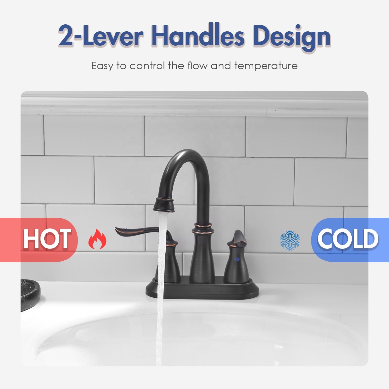Grifo de lavabo de baño Grifo de lavabo de tres orificios para baño Grifo de lavabo de estilo americano