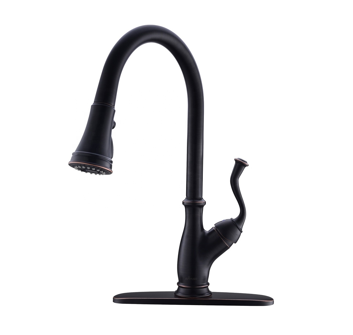 Grifo de cocina de bronce aceitado estilo americano APS175-ORB, grifo de cocina extraíble de un solo mango