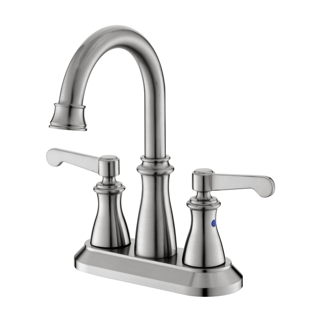 Grifo de baño de dos manijas Grifo de baño de níquel cepillado Grifo de baño de 3 orificios